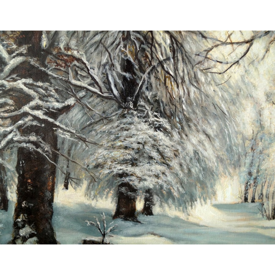 Лес зимой. Anders Andersen-Lundby 1882г. Копия.